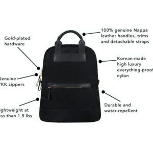 Bartaile C12 Black Nylux 3-in-1 Carry-All Bag Backpack Crossbody Tote + Duster